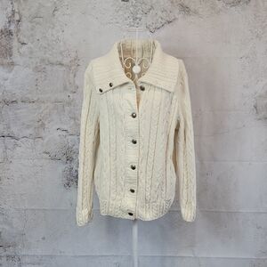 Blue Will's Vintage Catdigan Cable Knit Cream Womens Size L
